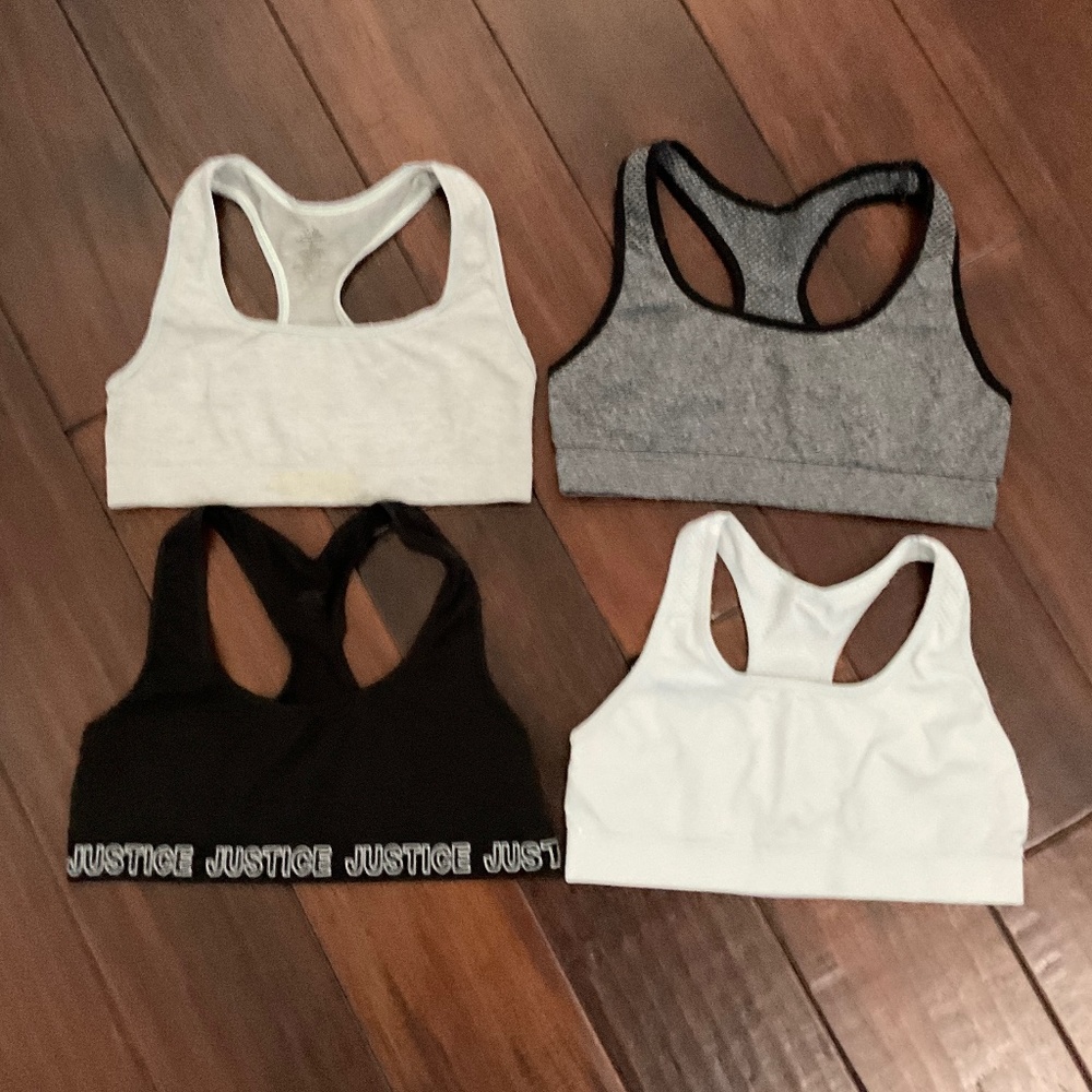 Justice Girls Racer Back Sports Bras Lot of 4
